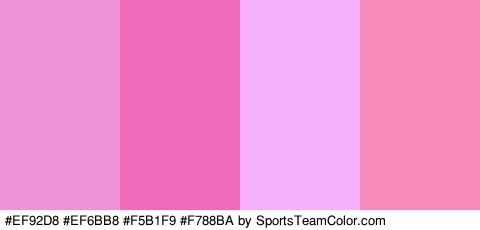 #EF92D8 #EF6BB8 #F5B1F9 #F788BA Colors