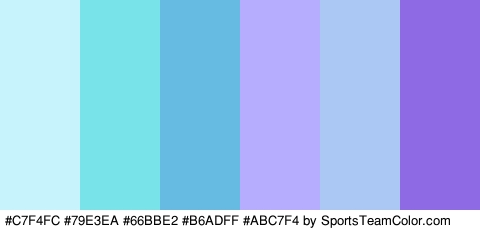 #C7F4FC #79E3EA #66BBE2 #B6ADFF #ABC7F4 #8E6BE5 Colors