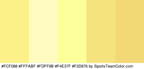 #FCF088 #FFFABF #FDFF9B #F4E37F #F2D976 Colors