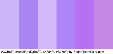 #CCB6F9 #A985F2 #D3B8FC #AF84F9 #B770F4 #C388E2 Colors