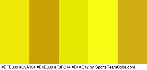 #EFE809 #C9A104 #E4E800 #F8FC14 #D1AE12 Colors