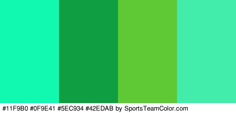 #11F9B0 #0F9E41 #5EC934 #42EDAB Colors