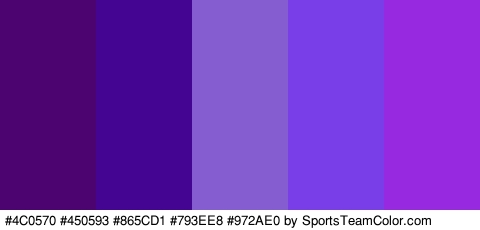 #4C0570 #450593 #865CD1 #793EE8 #972AE0 Colors