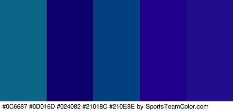 #0C6687 #0D016D #024082 #21018C #210E8E Colors