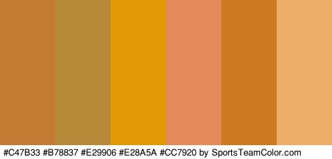 #C47B33 #B78837 #E29906 #E28A5A #CC7920 #EDAE6A Colors