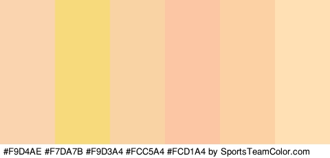 #F9D4AE #F7DA7B #F9D3A4 #FCC5A4 #FCD1A4 #FFE0B5 Colors