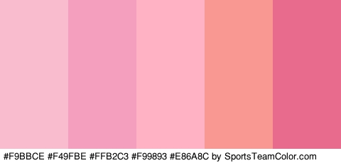 #F9BBCE #F49FBE #FFB2C3 #F99893 #E86A8C Colors