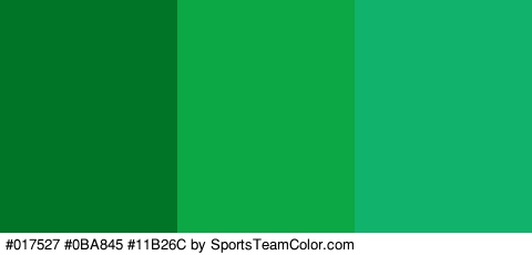 #017527 #0BA845 #11B26C Colors