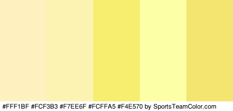 #FFF1BF #FCF3B3 #F7EE6F #FCFFA5 #F4E570 Colors