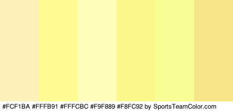 #FCF1BA #FFFB91 #FFFCBC #F9F889 #F8FC92 #F7E58A Colors