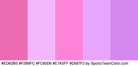 #ED6DB5 #F2B8FC #FC83D6 #E7A5FF #D587F2 Colors