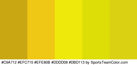 #C9A712 #EFC715 #EFE80B #DDDD08 #DBD113 Colors