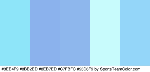 #8EE4F9 #8BB2ED #8EB7ED #C7FBFC #93D6F9 Colors