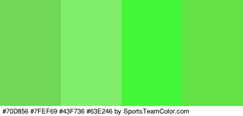 #70D856 #7FEF69 #43F736 #63E246 Colors