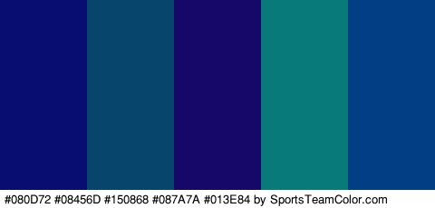 #080D72 #08456D #150868 #087A7A #013E84 Colors