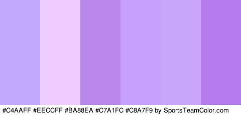 #C4AAFF #EECCFF #BA88EA #C7A1FC #C8A7F9 #B67BED Colors