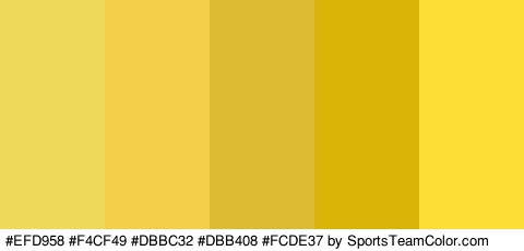 #EFD958 #F4CF49 #DBBC32 #DBB408 #FCDE37 Colors