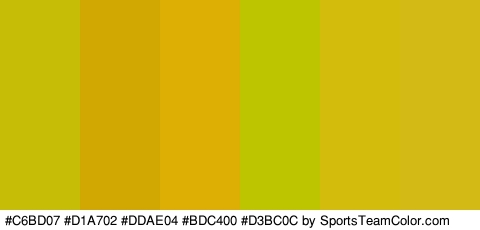 #C6BD07 #D1A702 #DDAE04 #BDC400 #D3BC0C #D3BA15 Colors