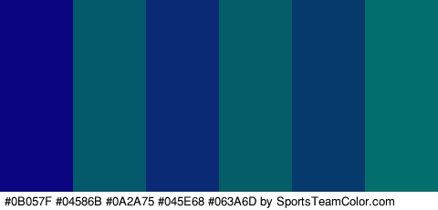 #0B057F #04586B #0A2A75 #045E68 #063A6D #046D6D Colors