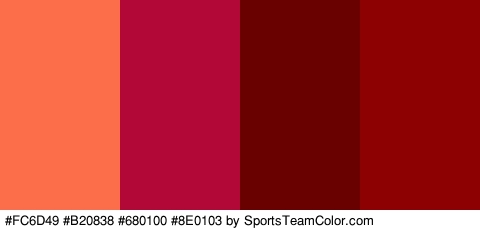 #FC6D49 #B20838 #680100 #8E0103 Colors