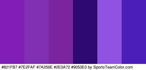 #821FB7 #7E2FAF #7A259E #2E0A72 #9053E0 #4B1DB7 Colors