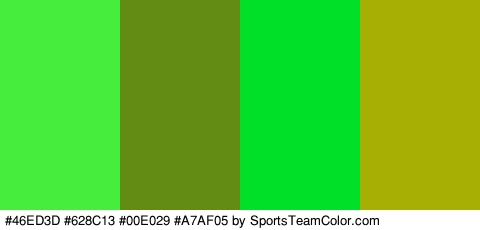 #46ED3D #628C13 #00E029 #A7AF05 Colors