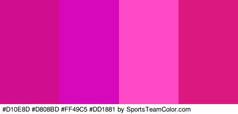 #D10E8D #D808BD #FF49C5 #DD1881 Colors