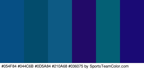 #054F84 #044C6B #0D5A84 #210A68 #036075 #1A0A75 Colors