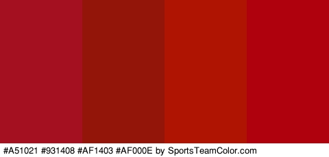 #A51021 #931408 #AF1403 #AF000E Colors