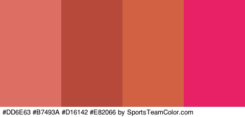 #DD6E63 #B7493A #D16142 #E82066 Colors