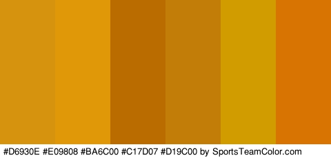 #D6930E #E09808 #BA6C00 #C17D07 #D19C00 #D87402 Colors