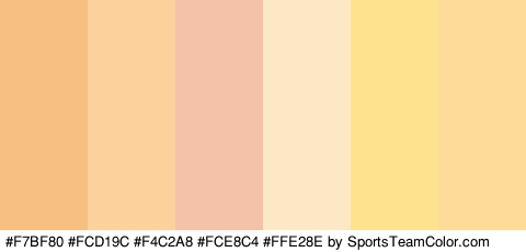 #F7BF80 #FCD19C #F4C2A8 #FCE8C4 #FFE28E #FFDB99 Colors