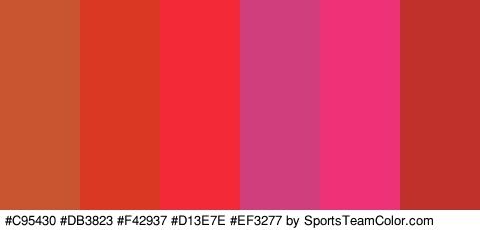 #C95430 #DB3823 #F42937 #D13E7E #EF3277 #C1312C Colors