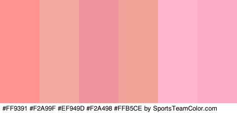 #FF9391 #F2A99F #EF949D #F2A498 #FFB5CE #FCABC7 Colors