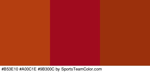 #B53E10 #A00C1E #9B300C Colors