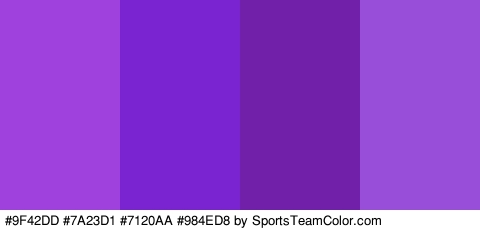 #9F42DD #7A23D1 #7120AA #984ED8 Colors