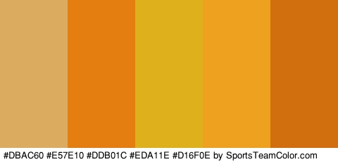 #DBAC60 #E57E10 #DDB01C #EDA11E #D16F0E Colors