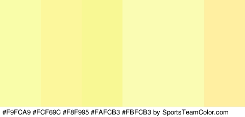 #F9FCA9 #FCF69C #F8F995 #FAFCB3 #FBFCB3 #FFEFA0 Colors