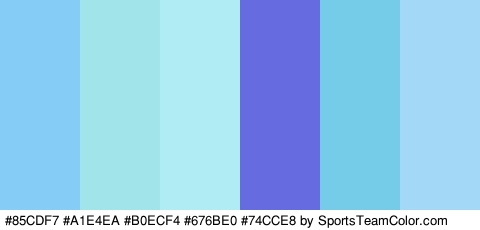 #85CDF7 #A1E4EA #B0ECF4 #676BE0 #74CCE8 #A3D9F7 Colors