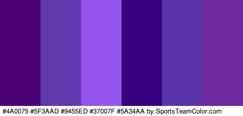 #4A0075 #5F3AAD #9455ED #37007F #5A34AA #6C2A9E Colors