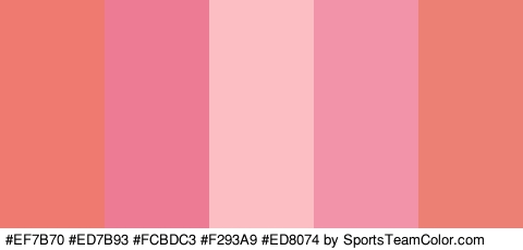 #EF7B70 #ED7B93 #FCBDC3 #F293A9 #ED8074 Colors