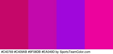 #C40769 #C409AB #9F08DB #EA049D Colors