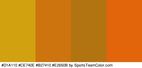 #D1A110 #CE740E #B27410 #E2650B Colors