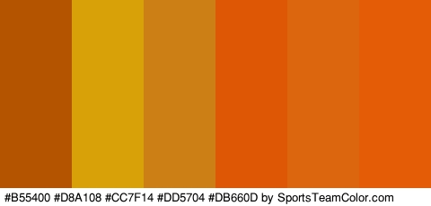 #B55400 #D8A108 #CC7F14 #DD5704 #DB660D #E55C06 Colors