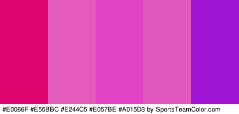 #E0066F #E55BBC #E244C5 #E057BE #A015D3 Colors