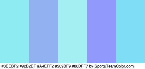 #8EEBF2 #92B2EF #A4EFF2 #909BF9 #80DFF7 Colors