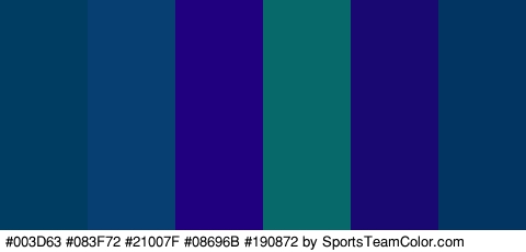 #003D63 #083F72 #21007F #08696B #190872 #033563 Colors