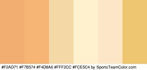 #F2AD71 #F7B574 #F4D8A6 #FFF2CC #FCE5C4 #EDC56F Colors