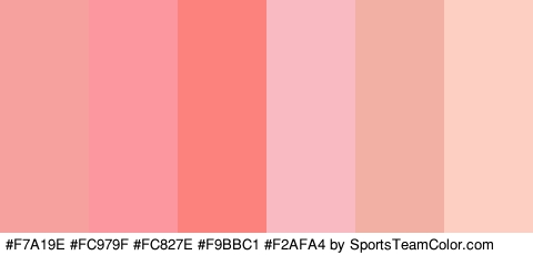 #F7A19E #FC979F #FC827E #F9BBC1 #F2AFA4 #FCCFC2 Colors