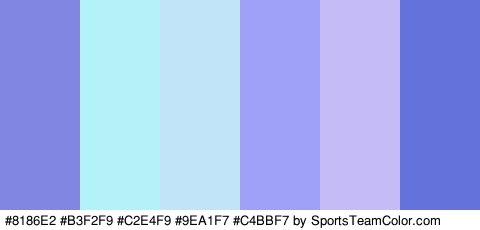 #8186E2 #B3F2F9 #C2E4F9 #9EA1F7 #C4BBF7 #6472DB Colors